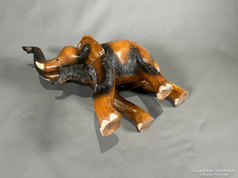 Large wooden elephant statue