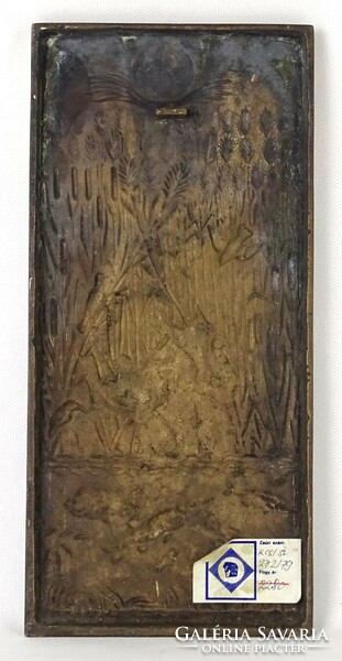 1P206 XX. századi képcsarnokos művész : Vízivilág bronz relief 28 x 13 cm