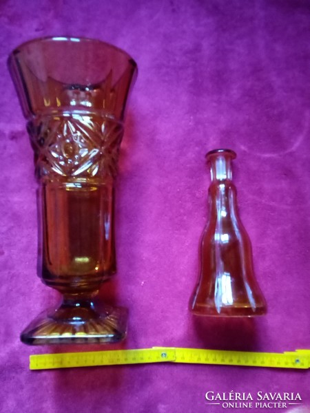 Árt Deco cseh üveg váza készlet 2 darabos ünnepi alkalomra
