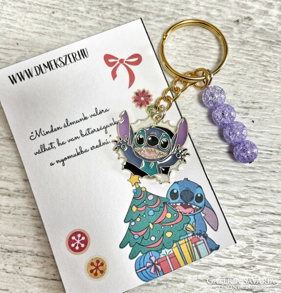 Stitch keychain for Christmas - purple