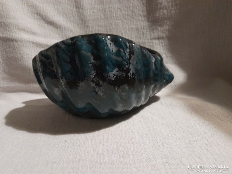 Large, beautiful shell ceramic, table centerpiece, with multi-colored glaze