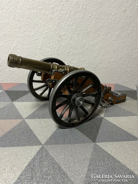 Copper and wooden Napoleonic cannon replica