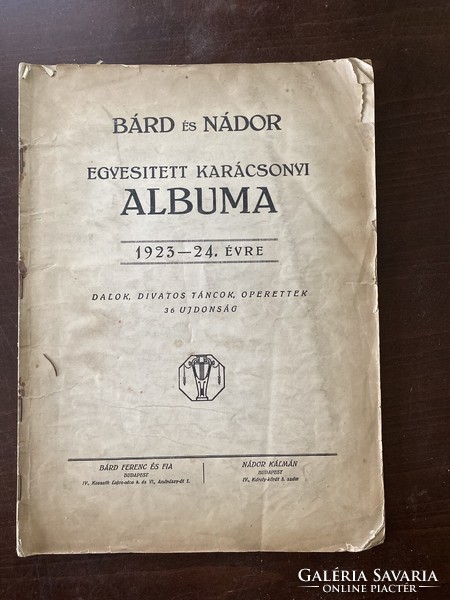 Fall Leó: Bárd és Nádor egyesitett karácsonyi albuma 1923-24. évre