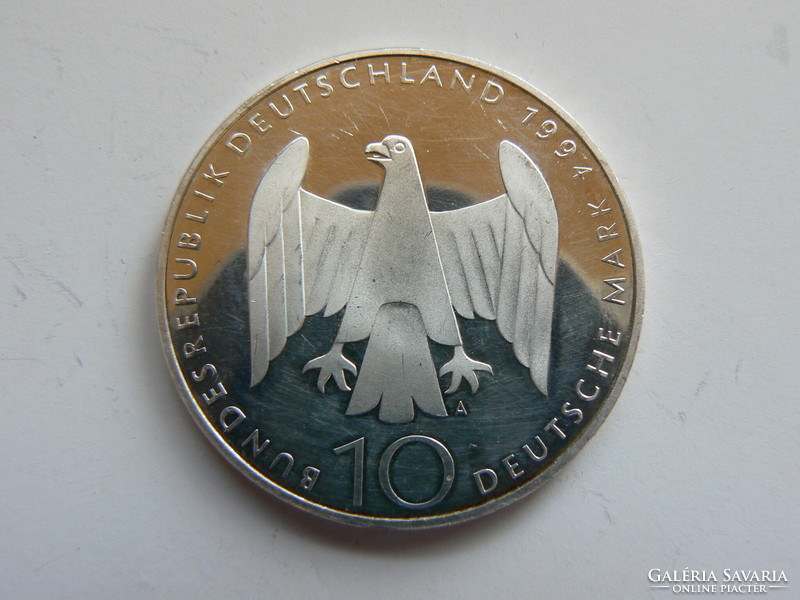 Silver 10 marks Germany 1994, with original certificate, in original bag!
