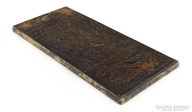 1P206 xx. Century gallery artist: water world bronze relief 28 x 13 cm