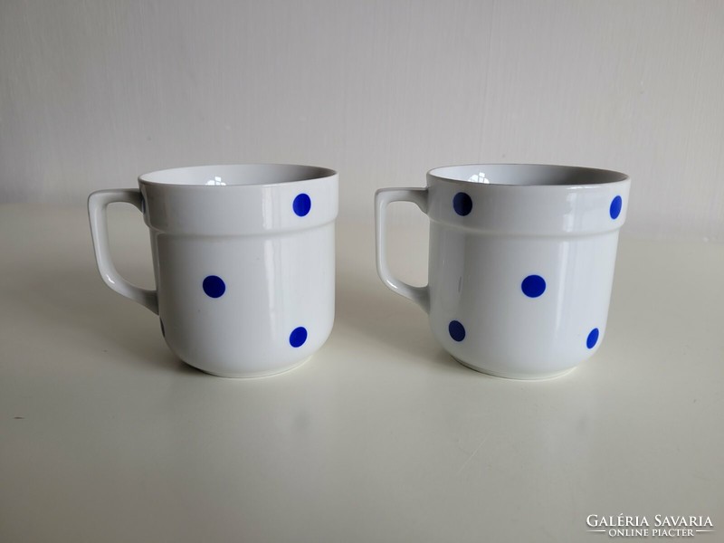 Régi Alföldi kék pöttyös bögre retro teás csésze 2 db