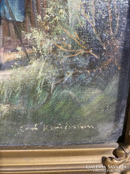 Oil on canvas painting by Carl Kaufmann, signed, 25 x 21 cm.