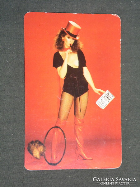 Card calendar, toto lottery game, erotic female model, 1987, (2)