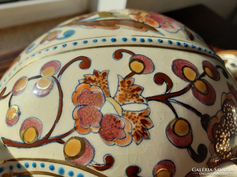 Historicizing ceramic decorative vase by Ignác Fischer, 1880-1890