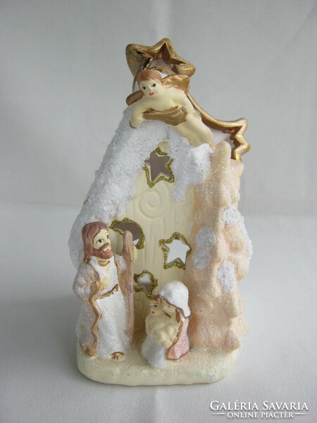 Ceramic nativity sconce