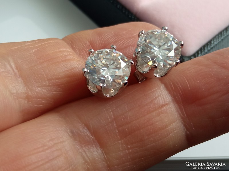 Moissanite diamond 925 silver earrings 3ct-3 ct 9 mm