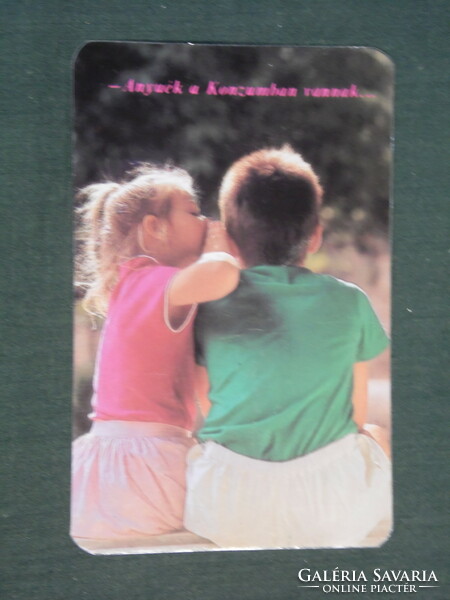 Card calendar, Pécs consumer store, clothing, fashion, children's model, 1988, (2)