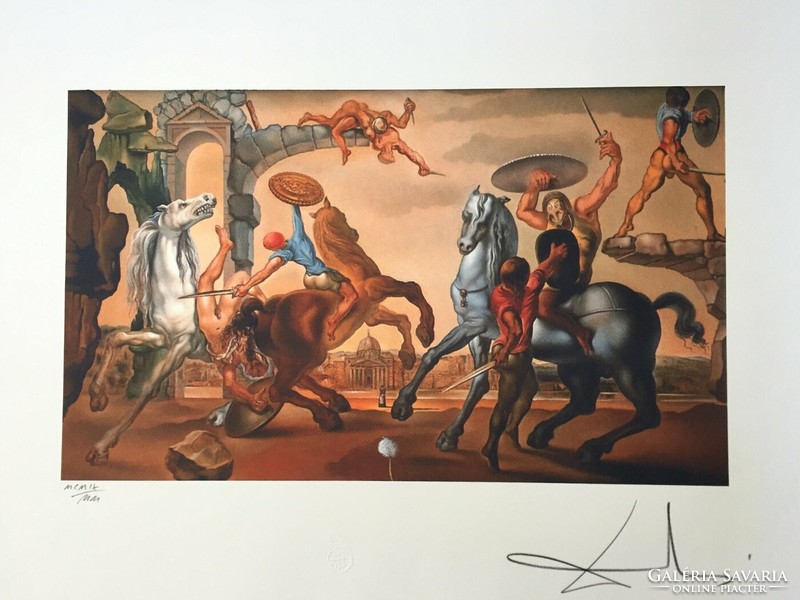 Salvador Dali (1904-1989) - Bataille autour d'un Pissenlit (Limited edition lithograph)