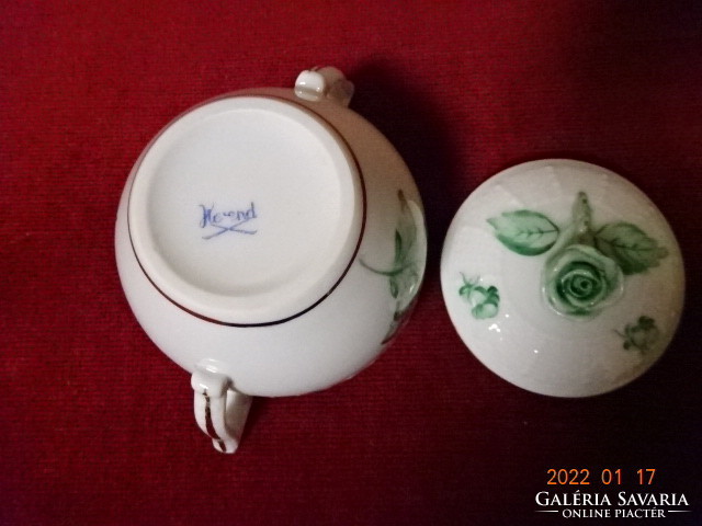 Herend porcelain sugar bowl with green pattern. He has! Jókai.