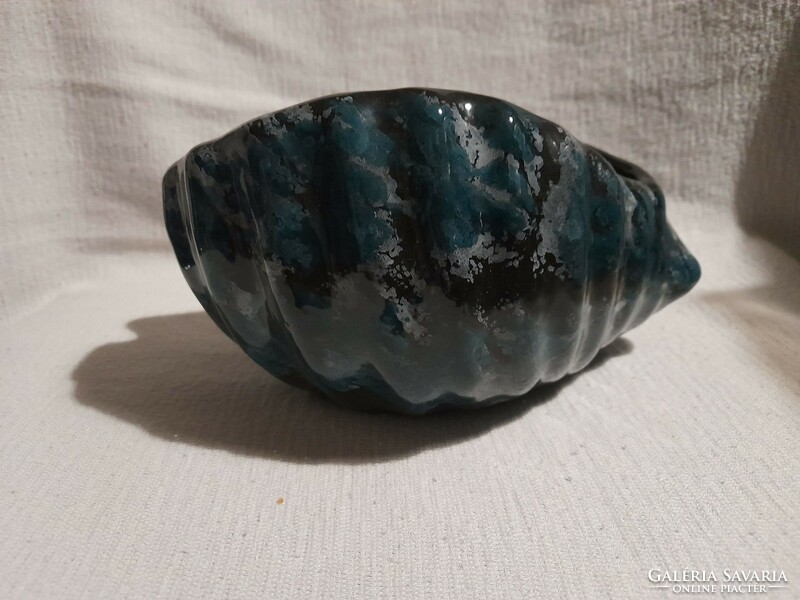 Large, beautiful shell ceramic, table centerpiece, with multi-colored glaze