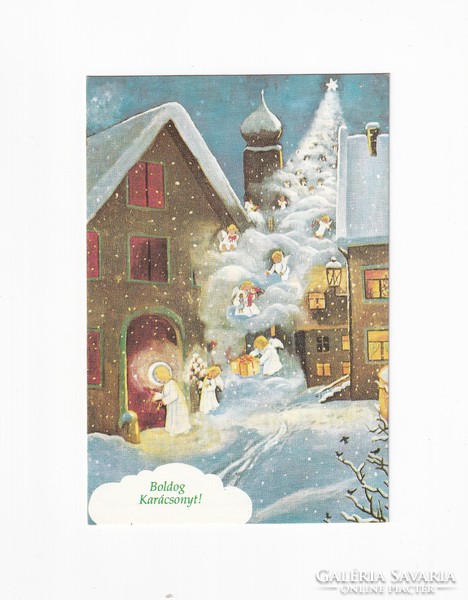 K:166 Karácsonyi  képeslap postatiszta