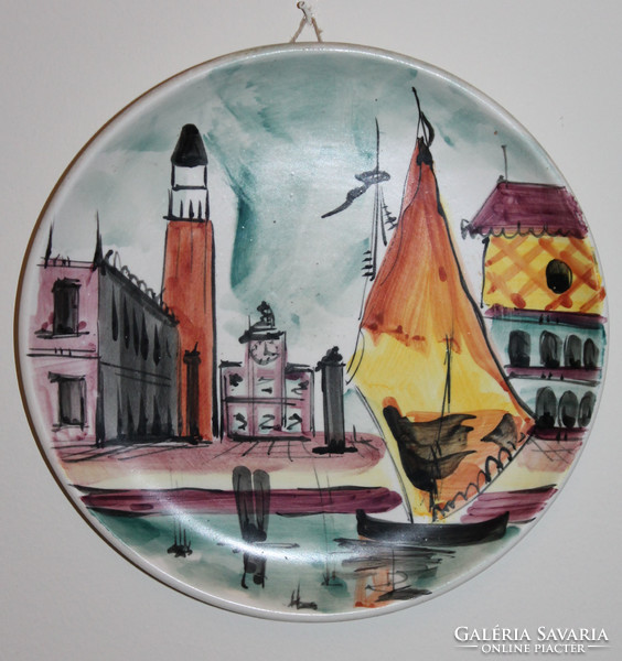 Venetian painted decorative plate