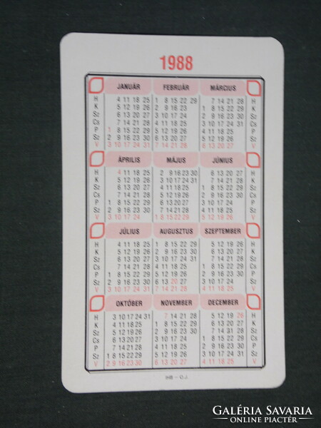 Card calendar, 40-year MHS national defense, sports association, 1988, (2)