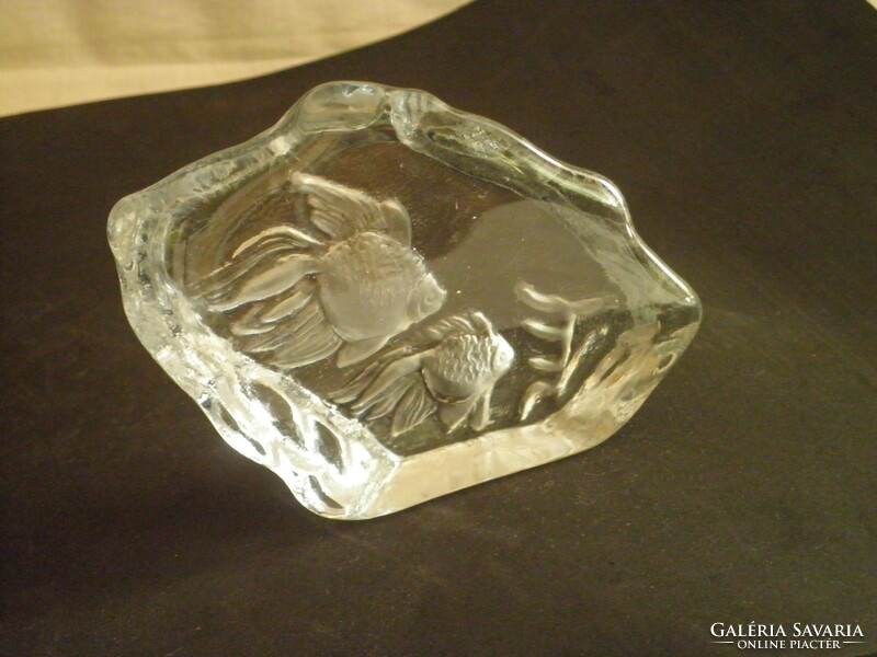 Cast glass fish paperweight
