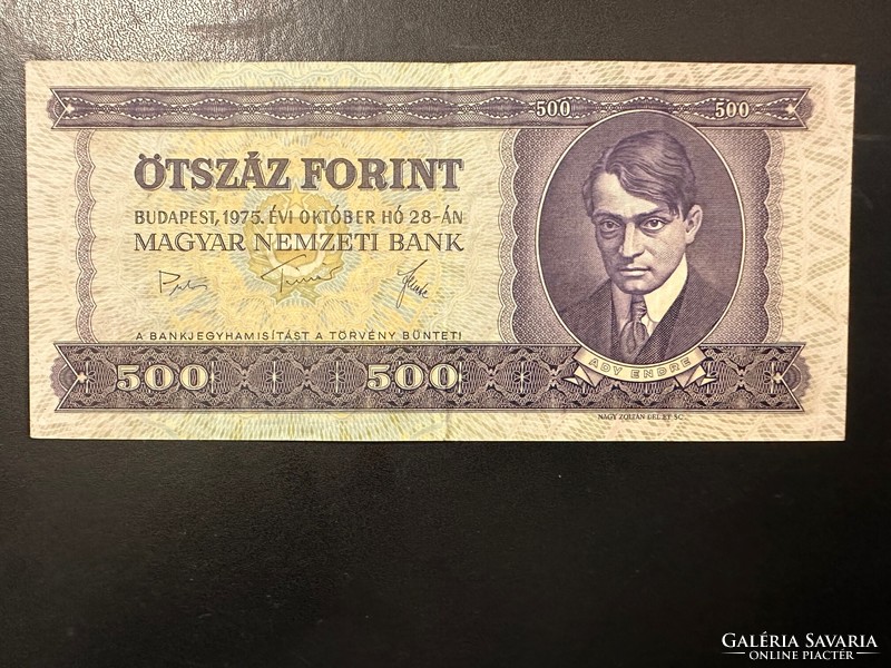 500 forint 1975.  VF+!!  GYÖNYÖRŰ!!