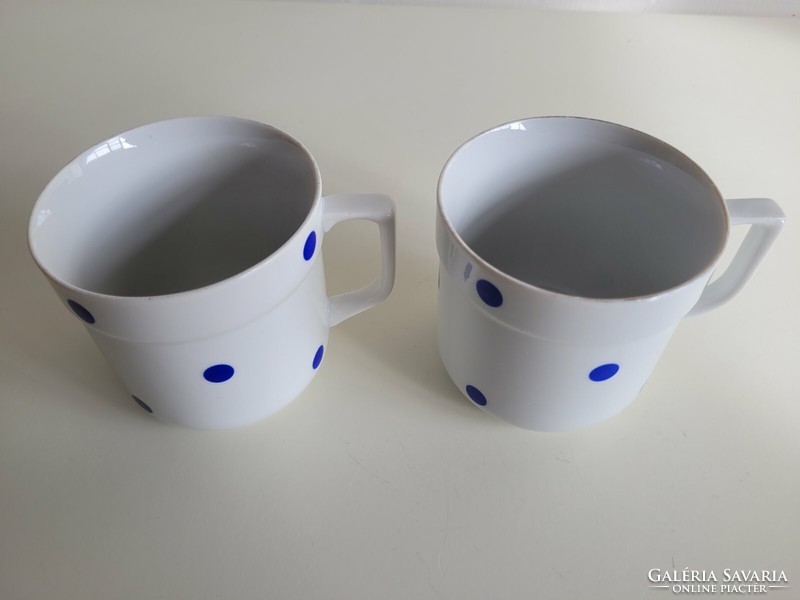 Régi Alföldi kék pöttyös bögre retro teás csésze 2 db
