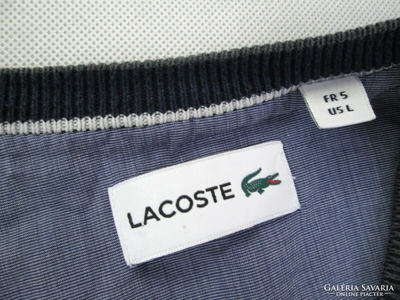Original lacoste (l / xl) elegant long-sleeved men's gray sweater