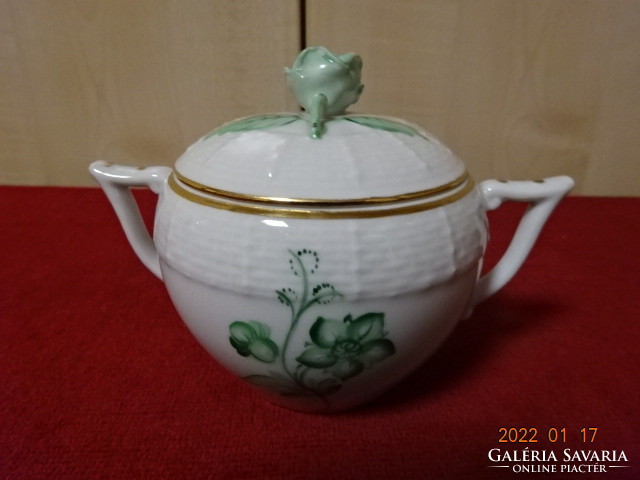 Herend porcelain sugar bowl with green pattern. He has! Jókai.