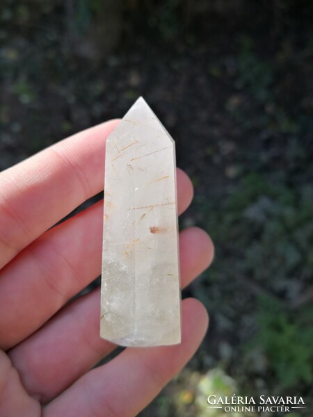 Beautiful rutile quartz crystal, mineral