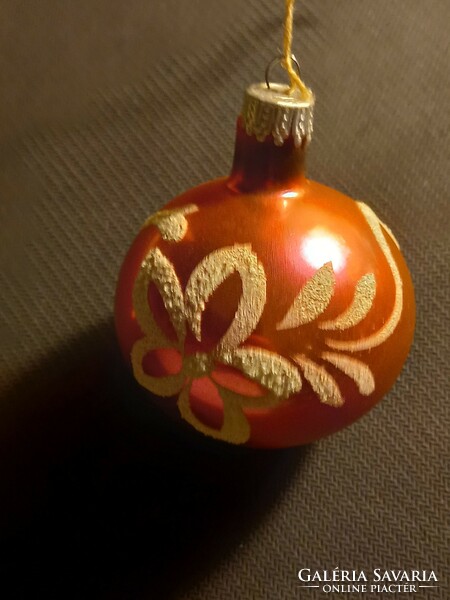 Christmas tree ornament glass hand painted