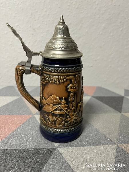 German beer mug with Gerz tin lid