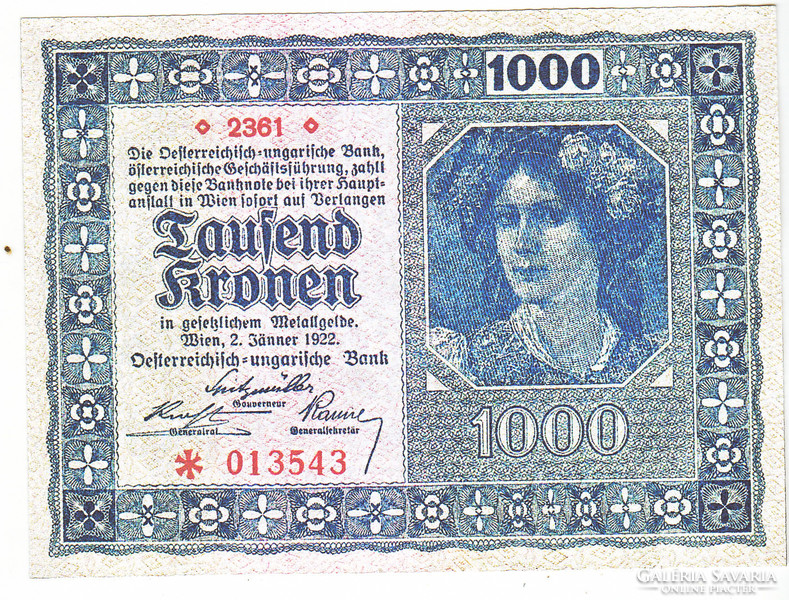 Ausztria 1000 Osztrák korona 1922 REPLIKA