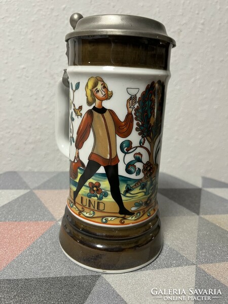 Bareuther German jug with tin lid