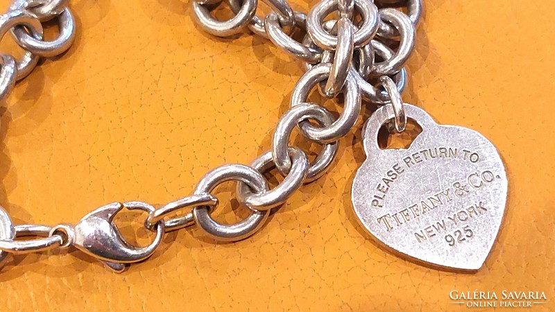 Tiffany&co 925 silver necklace with heart pendant 67 grams, 39 cm long, 1 cm wide, original