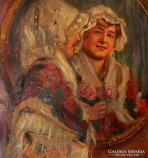 József Zsolt Ivanácz (1869-1954) 86x53 cm quality oil on cardboard painting without frame