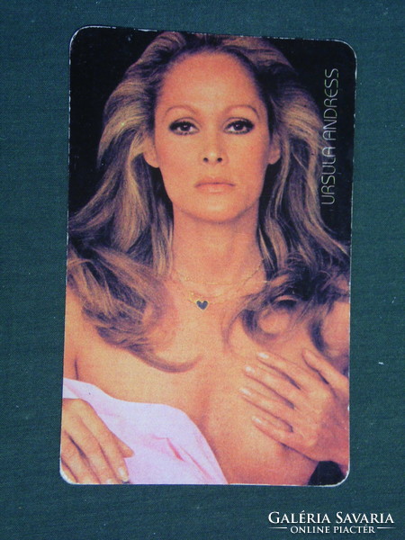 Card calendar, motion picture cinema, Ursula Andress, erotic female nude model, 1987, (2)