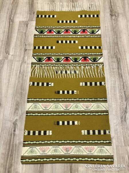 TORONTÁLI domború mintás kézi szövésű gyapjú szőnyeg, 60 x 211 cm