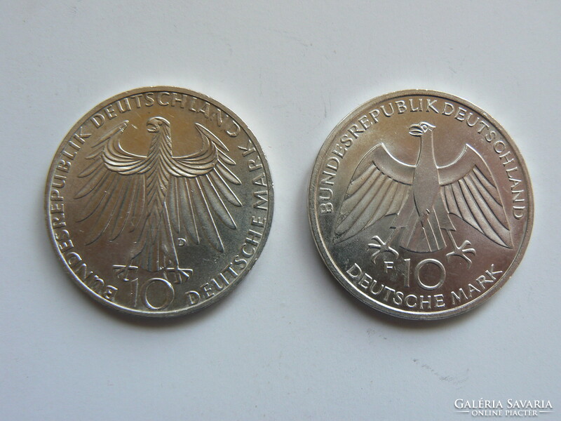 2 silver coins in one, 10 marks Olympics Germany, Munich 1972, original!