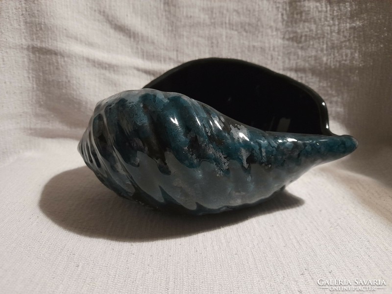 Large, beautiful shell ceramic, table centerpiece, with multi-colored glaze