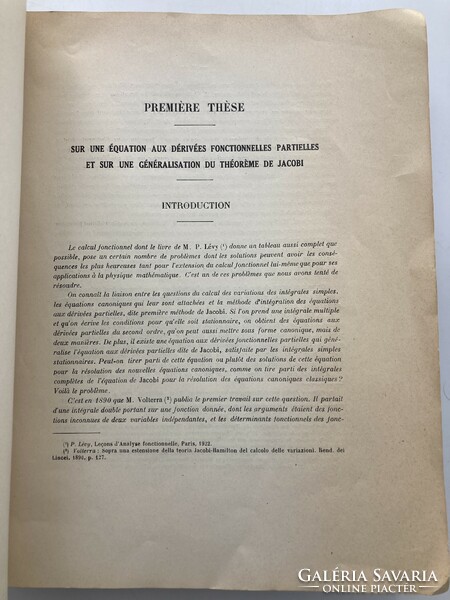 M. G. Juvet: theses, 1926 - dedicated to Hungarian mathematician Frigyes Riesz