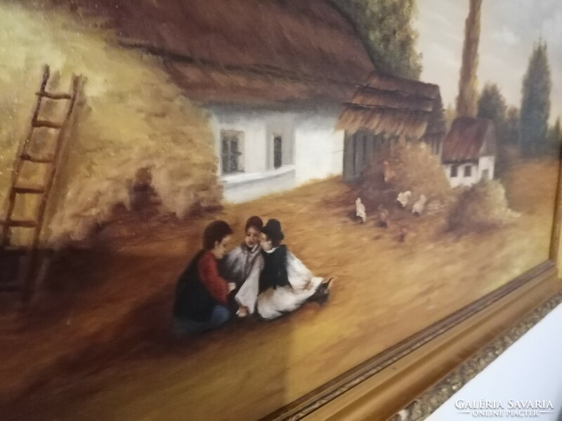 Ofcsák László Hatalmas Olaj-Vászon Festmény (60x130cm)