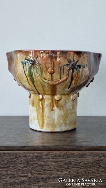Erzsébet Fórizsné Sárai double-faced handicraft pottery large size