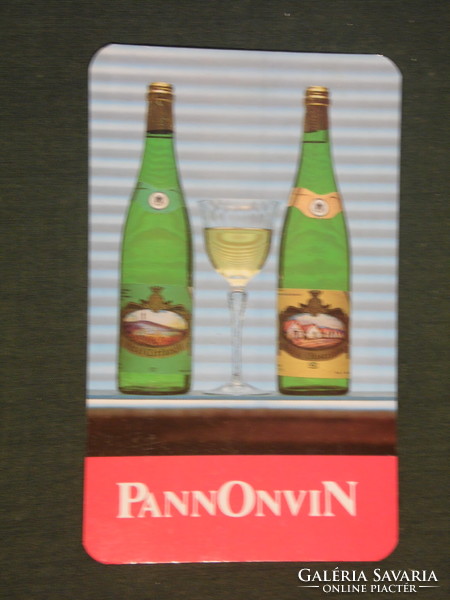 Card calendar, Pannonian wine farm, Pécs, Pécs cirfandli, Siklós Italian Riesling wine, 1989, (2)