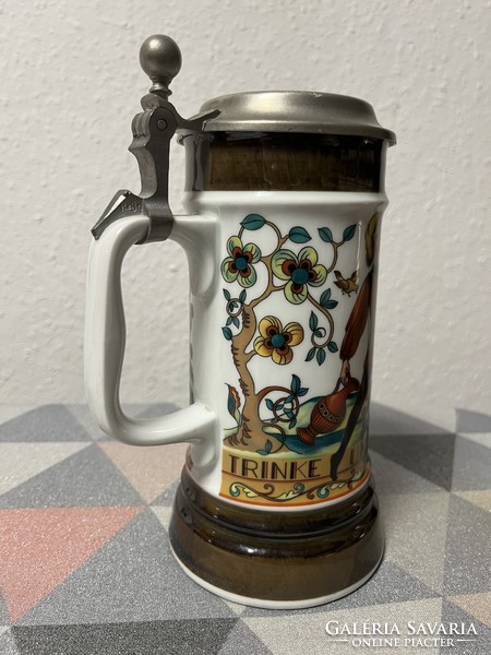 Bareuther German jug with tin lid