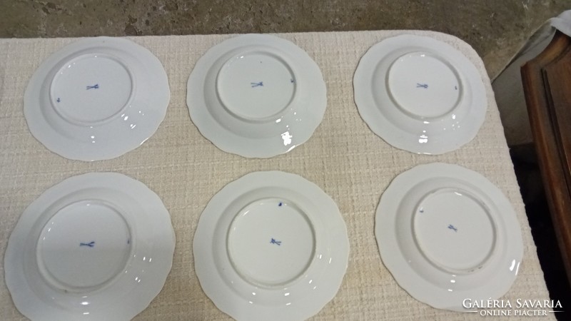 6 darabos Meisseini porcelán tányér készlet, Full Green Vine mintával
