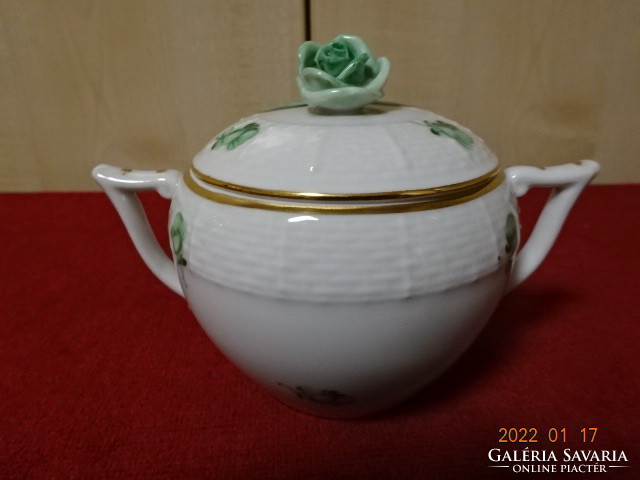 Herend porcelain sugar bowl with green pattern. He has! Jókai.