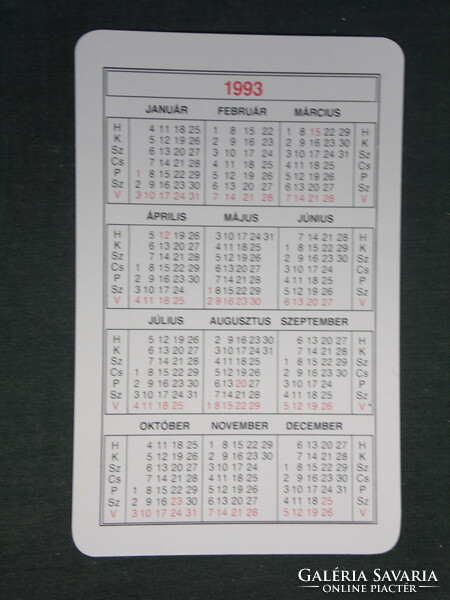 Card calendar, intergale car shop, Pécs, vintage fiat car, 1993, (2)