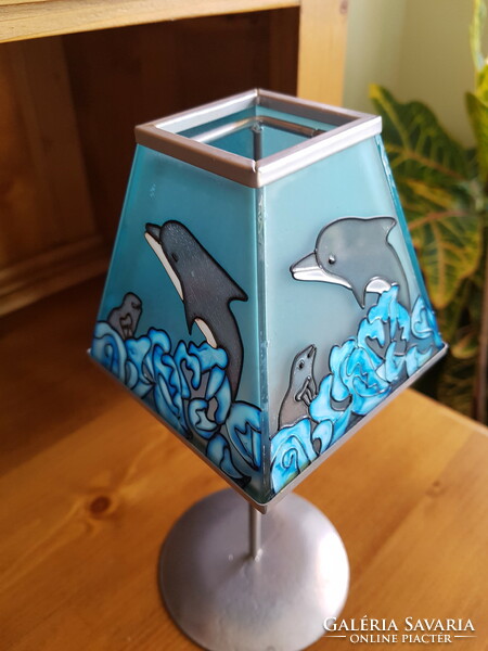Candlestick with dolphin mood lantern