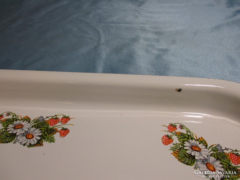 Retro strawberry metal enamel tray