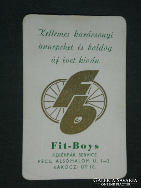 Card calendar, fit boys bicycle service, Pécs, 1993, (2)