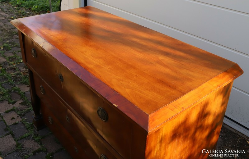 Biedermeier pillar chest of drawers